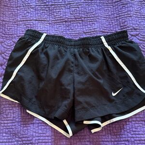 Nike girls Black and White Trim Athletic Shorts